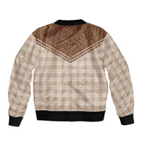 Aloha Hawaii Cowboys Paniolo Bomber Jacket Beige Palaka LT7 - Polynesian Pride