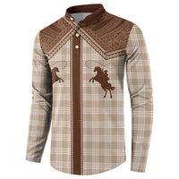 Aloha Hawaii Cowboys Paniolo Button Sweatshirt Beige Palaka LT7 - Polynesian Pride