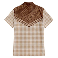 Aloha Hawaii Cowboys Paniolo Family Matching Off Shoulder Maxi Dress and Hawaiian Shirt Beige Palaka - Polynesian Pride