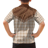 Aloha Hawaii Cowboys Paniolo Family Matching Summer Maxi Dress and Hawaiian Shirt Beige Palaka - Polynesian Pride