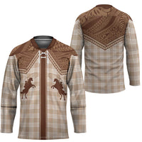 Aloha Hawaii Cowboys Paniolo Hockey Jersey Beige Palaka LT7 - Polynesian Pride