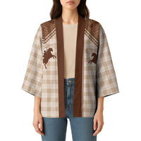 Aloha Hawaii Cowboys Paniolo Kimono Beige Palaka - Polynesian Pride
