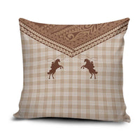 Aloha Hawaii Cowboys Paniolo Pillow Cover Beige Palaka - Polynesian Pride
