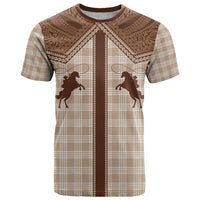 Aloha Hawaii Cowboys Paniolo T Shirt Beige Palaka - Polynesian Pride