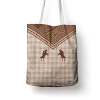 Aloha Hawaii Cowboys Paniolo Tote Bag Beige Palaka - Polynesian Pride