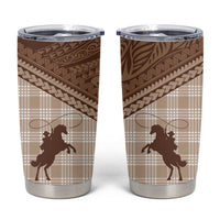 Aloha Hawaii Cowboys Paniolo Tumbler Cup Beige Palaka - Polynesian Pride