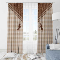 Aloha Hawaii Cowboys Paniolo Window Curtain Beige Palaka - Polynesian Pride