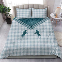 Aloha Hawaii Cowboys Paniolo Bedding Set Teal Palaka - Polynesian Pride