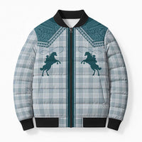Aloha Hawaii Cowboys Paniolo Bomber Puffer Jacket Teal Palaka LT7 Unisex Teal - Polynesian Pride