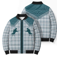 Aloha Hawaii Cowboys Paniolo Bomber Puffer Jacket Teal Palaka LT7 - Polynesian Pride