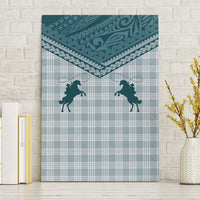Aloha Hawaii Cowboys Paniolo Canvas Wall Art Teal Palaka LT7 Without Frame Teal - Polynesian Pride