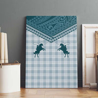 Aloha Hawaii Cowboys Paniolo Canvas Wall Art Teal Palaka LT7 - Polynesian Pride