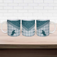Aloha Hawaii Cowboys Paniolo Ceramic Mug Teal Palaka - Polynesian Pride