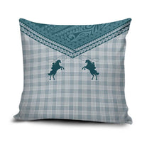 Aloha Hawaii Cowboys Paniolo Pillow Cover Teal Palaka - Polynesian Pride