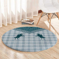 Aloha Hawaii Cowboys Paniolo Round Carpet Teal Palaka - Polynesian Pride