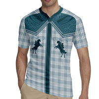 Aloha Hawaii Cowboys Paniolo Rugby Jersey Teal Palaka - Polynesian Pride