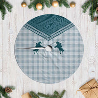 Aloha Hawaii Cowboys Paniolo Tree Skirt Teal Palaka LT7 Casual Teal - Polynesian Pride