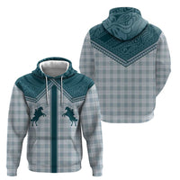 Aloha Hawaii Cowboys Paniolo Zip Hoodie Teal Palaka - Polynesian Pride