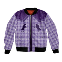 Aloha Hawaii Cowboys Paniolo Bomber Jacket Violet Palaka LT7 Unisex Purple - Polynesian Pride