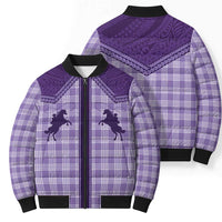 Aloha Hawaii Cowboys Paniolo Bomber Puffer Jacket Violet Palaka LT7 - Polynesian Pride