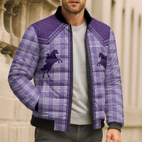 Aloha Hawaii Cowboys Paniolo Bomber Puffer Jacket Violet Palaka LT7 - Polynesian Pride
