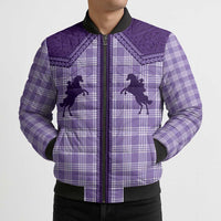 Aloha Hawaii Cowboys Paniolo Bomber Puffer Jacket Violet Palaka LT7 - Polynesian Pride