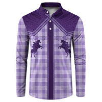 Aloha Hawaii Cowboys Paniolo Button Sweatshirt Violet Palaka LT7 Purple - Polynesian Pride