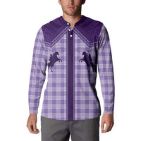 Aloha Hawaii Cowboys Paniolo Button Sweatshirt Violet Palaka LT7 - Polynesian Pride