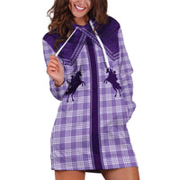 Aloha Hawaii Cowboys Paniolo Hoodie Dress Violet Palaka - Polynesian Pride