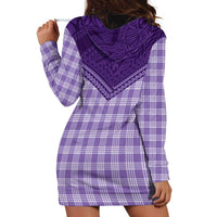 Aloha Hawaii Cowboys Paniolo Hoodie Dress Violet Palaka - Polynesian Pride