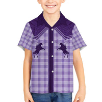 Aloha Hawaii Cowboys Paniolo Kid Hawaiian Shirt Violet Palaka - Polynesian Pride