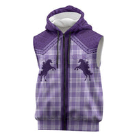 Aloha Hawaii Cowboys Paniolo Sleeveless Zip Hoodie Violet Palaka LT7 Purple - Polynesian Pride