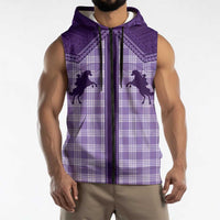 Aloha Hawaii Cowboys Paniolo Sleeveless Zip Hoodie Violet Palaka LT7 - Polynesian Pride