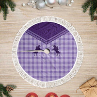 Aloha Hawaii Cowboys Paniolo Tree Skirt Violet Palaka LT7 Fringed Purple - Polynesian Pride