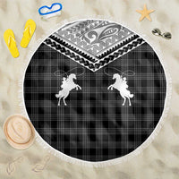 Aloha Hawaii Cowboys Paniolo Beach Blanket Black Palaka LT7 One Size 150cm Black - Polynesian Pride