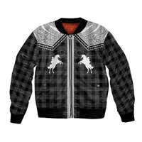 Aloha Hawaii Cowboys Paniolo Bomber Jacket Black Palaka LT7 Unisex Black - Polynesian Pride