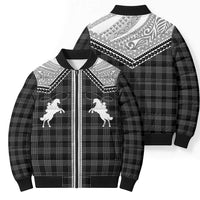 Aloha Hawaii Cowboys Paniolo Bomber Puffer Jacket Black Palaka LT7 - Polynesian Pride