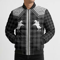 Aloha Hawaii Cowboys Paniolo Bomber Puffer Jacket Black Palaka LT7 - Polynesian Pride