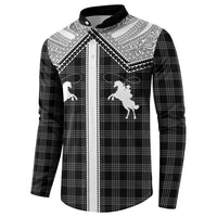 Aloha Hawaii Cowboys Paniolo Button Sweatshirt Black Palaka LT7 - Polynesian Pride