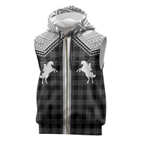 Aloha Hawaii Cowboys Paniolo Sleeveless Zip Hoodie Black Palaka LT7 Black - Polynesian Pride