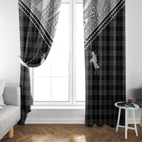 Aloha Hawaii Cowboys Paniolo Window Curtain Black Palaka - Polynesian Pride