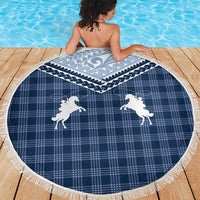 Aloha Hawaii Cowboys Paniolo Beach Blanket Navy Blue Palaka LT7 - Polynesian Pride