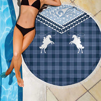 Aloha Hawaii Cowboys Paniolo Beach Blanket Navy Blue Palaka LT7 - Polynesian Pride
