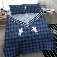 Aloha Hawaii Cowboys Paniolo Bedding Set Navy Blue Palaka - Polynesian Pride