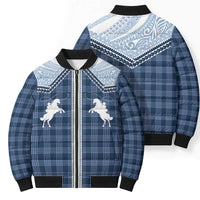 Aloha Hawaii Cowboys Paniolo Bomber Puffer Jacket Navy Blue Palaka LT7 - Polynesian Pride