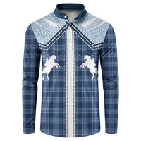 Aloha Hawaii Cowboys Paniolo Button Sweatshirt Navy Blue Palaka LT7 Navy - Polynesian Pride