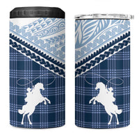 Aloha Hawaii Cowboys Paniolo 4 in 1 Can Cooler Tumbler Navy Blue Palaka - Polynesian Pride