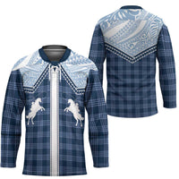 Aloha Hawaii Cowboys Paniolo Hockey Jersey Navy Blue Palaka LT7 - Polynesian Pride