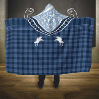 Aloha Hawaii Cowboys Paniolo Hooded Blanket Navy Blue Palaka LT7 - Polynesian Pride