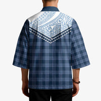 Aloha Hawaii Cowboys Paniolo Kimono Navy Blue Palaka - Polynesian Pride